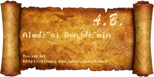Almási Benjámin névjegykártya