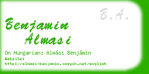 benjamin almasi business card