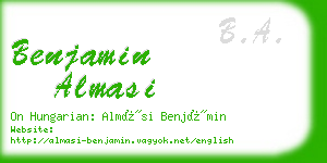 benjamin almasi business card